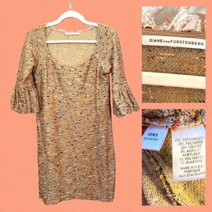 Diane Von Furstenberg autumn  stretch tweed dress M